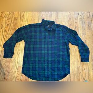 Pendleton Lodge Shirt Mens XL Plaid Wool Black Watch Tartan Classic Outdoor.